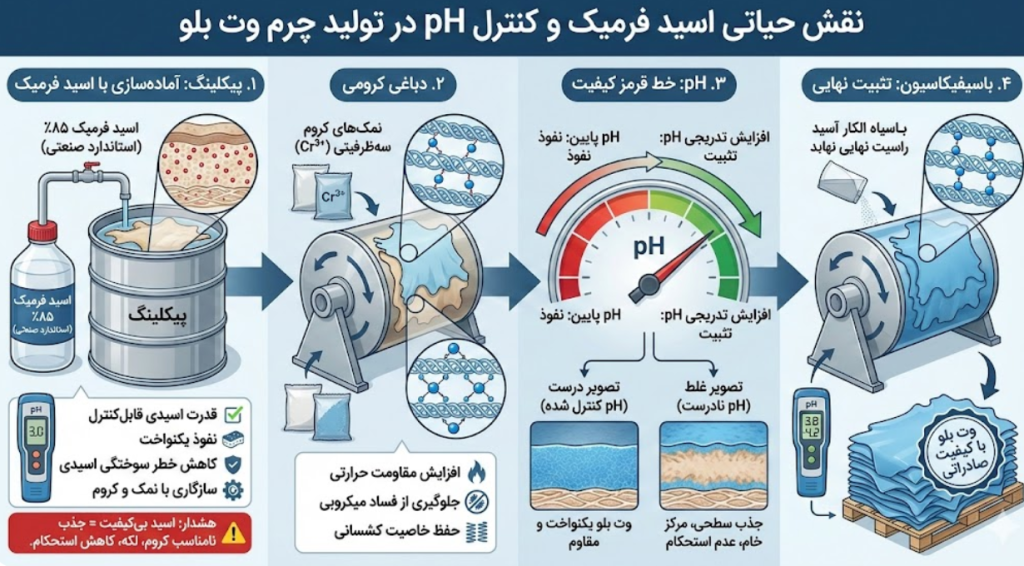 نقش اسید فرمیک در تولید وت بلو