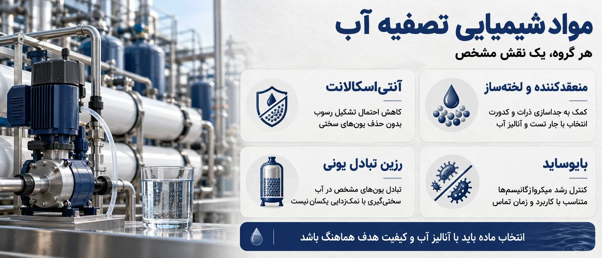 راهنمای مواد شیمیایی تصفیه آب
